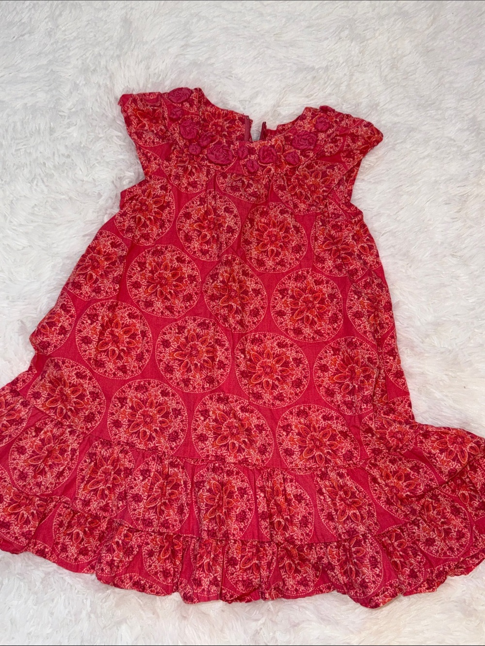 Calypso St. Barth Red Printed Ruffle Dress for Kids